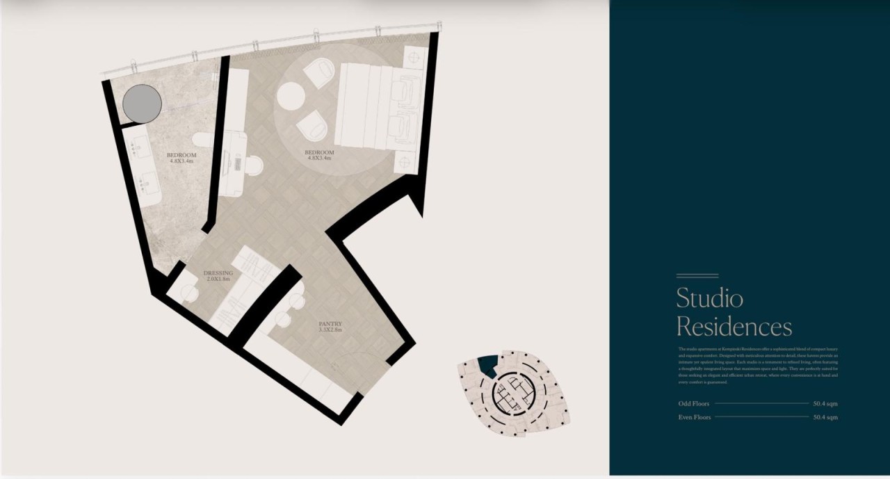 صورة شقة استوديو للبيع في بحرين هاربور #9579 7