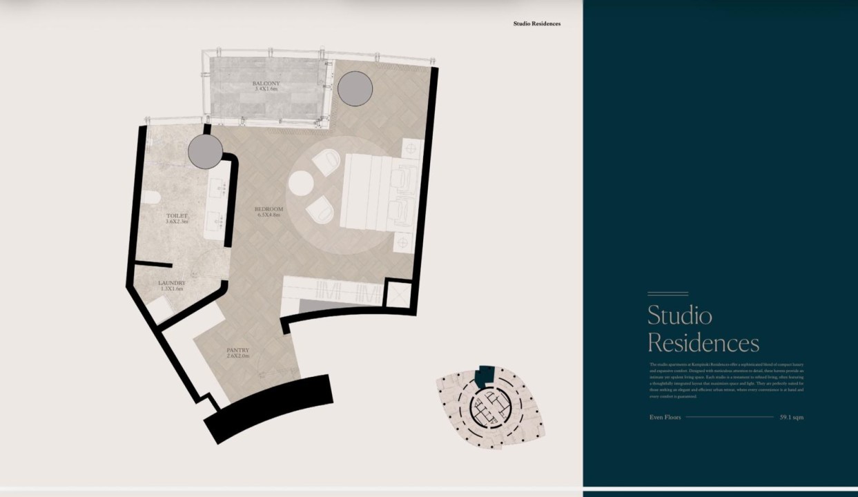 صورة شقة استوديو للبيع في بحرين هاربور #9579 8